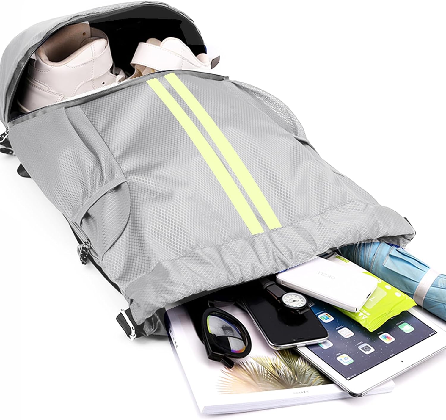 Veki Sport Rucksack mit Kordelzug, Turnbeutel Wasserdicht für Damen und Herren, Sportbeutel mit Bodenfach für Basketball, Fußball, Volleyball, Gymsack für Reisen, Fitnessstudio, Schwimmen – Bild 6