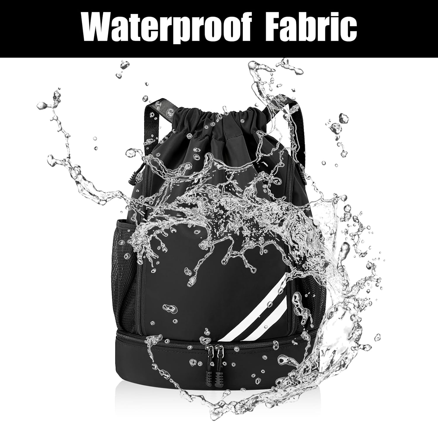 Gym Bag for Boys Women Men Children Sports Bag Sports Backpack Sports Bag with Drawstring Shoe Compartment Swimming Backpack Basketball Bag Backpack Sports Football Bag Waterproof – Bild 7