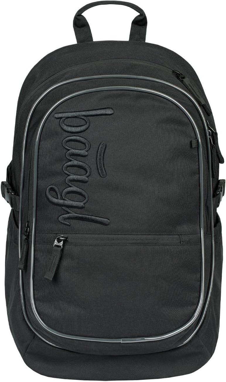 Baagl School Backpack Set, School Bag for Primary School, Primary School Satchel with Chest Strap, Ergonomic School Bag 3 Pieces, Black (uni black), School bag set – Bild 2
