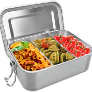 Nutabevr Stainless Steel Lunch Box, 850 ml Lunch Box, Leak-Proof with Divider and Sealing Ring, Sustainable and Environmentally Friendly, BPA-Free, Lunch Box, Lunch Box, Lunch Box, for Adults and