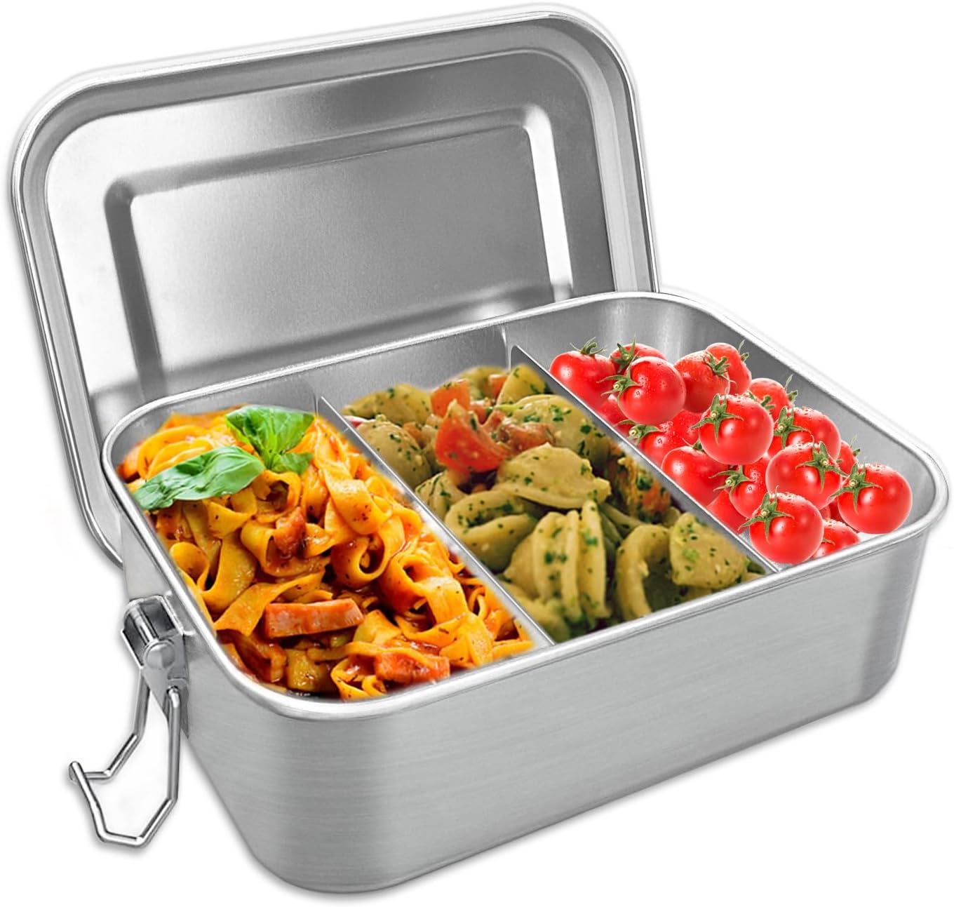 Nutabevr Stainless Steel Lunch Box, 850 ml Lunch Box, Leak-Proof with Divider and Sealing Ring, Sustainable and Environmentally Friendly, BPA-Free, Lunch Box, Lunch Box, Lunch Box, for Adults and