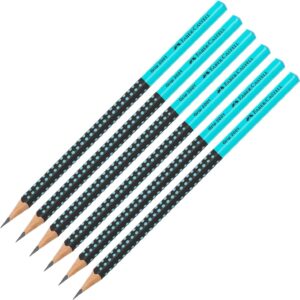 Faber-Castell 205084 Grip 2001 Two Tone Pencil Set of 6 for Children and Adults