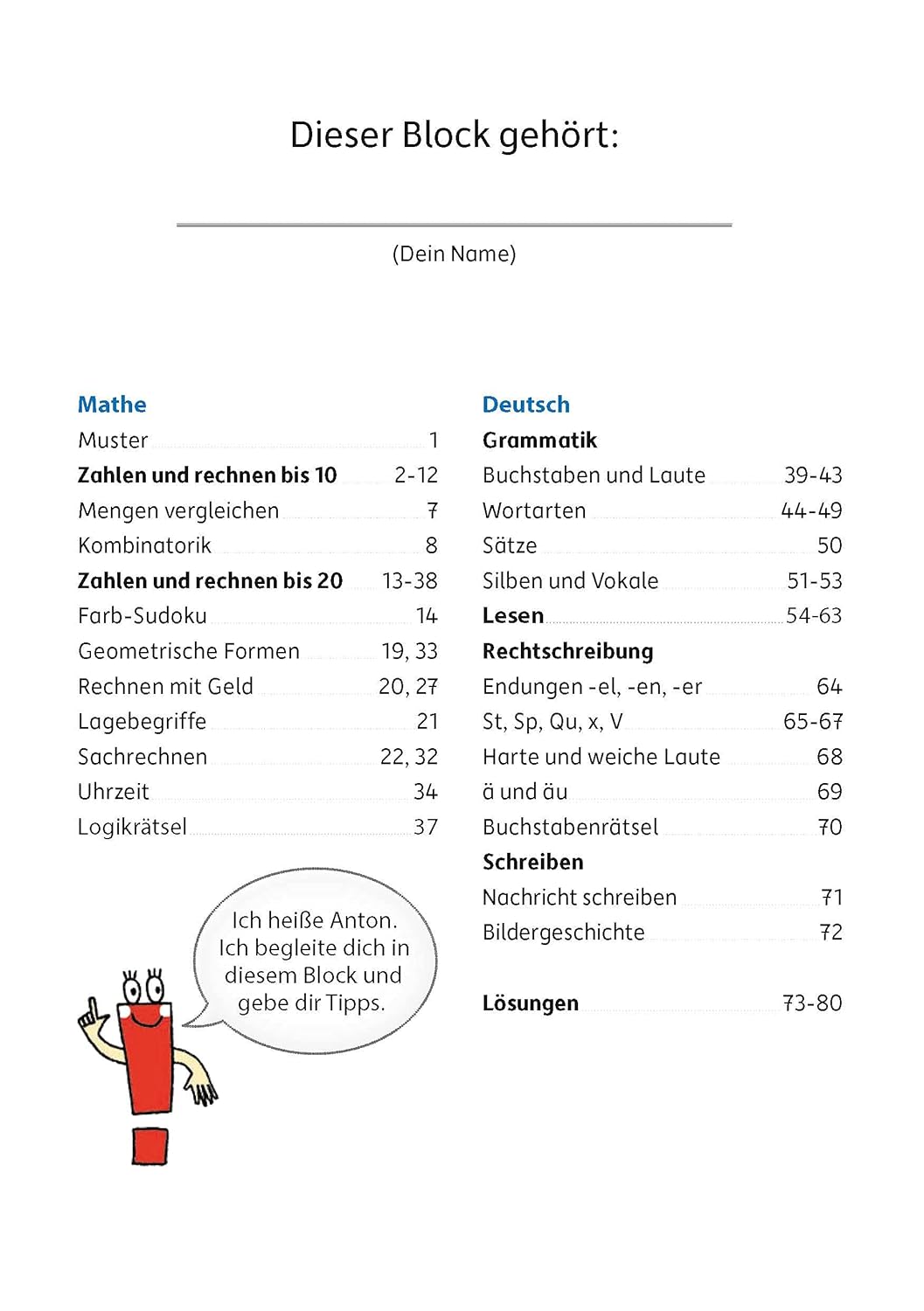 Quer durch die 1. Klasse, Mathe und Deutsch - Übungsblock – Bild 3