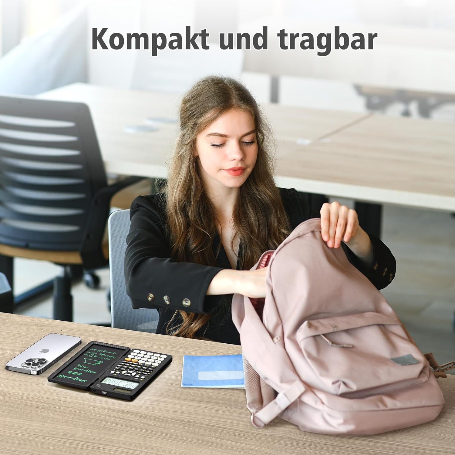 Rechargeable Scientific Calculator with Notepad, 991ES Black Science Calculator with Writing Tablet, Foldable Scientific Calculator for High School College Students – Bild 5