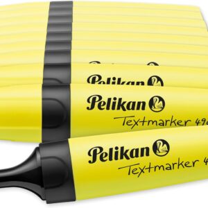 Pelikan 814089A 814089 Highlighter 490, Bright Yellow, Pack of 10 in Folding Box