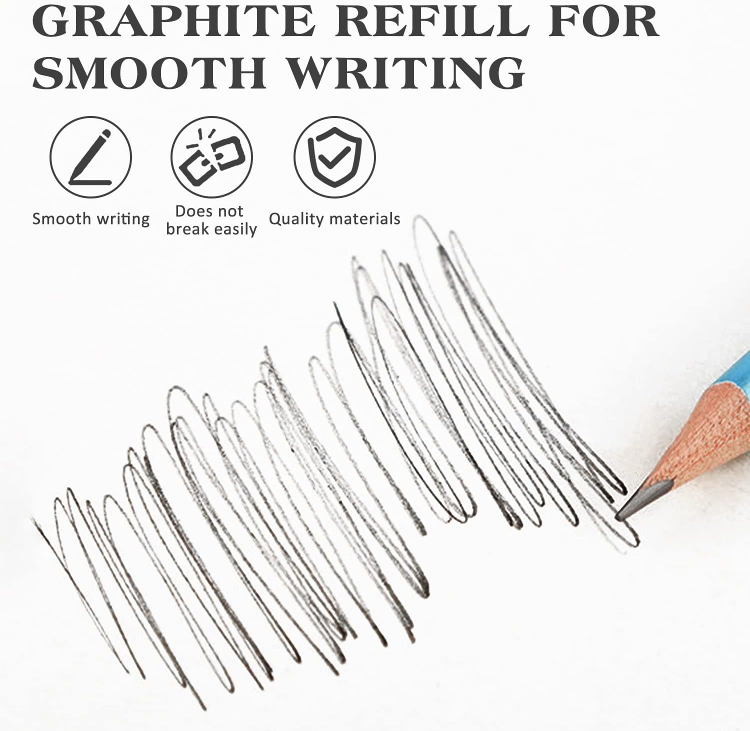 Surcotto HB Pencils, Pack of 30 HB Pencils with Eraser and Sharpener, Pre-Sharpened Triangle Pencils for Writing, Drawing at School and Home, New Packaging – Bild 3