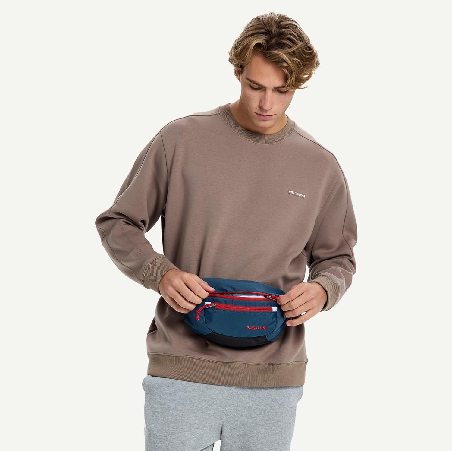 Ultralight Waist Bag 3L, Large Water-Repellent Bum Bag, Cycling, Hiking and Travel, 03 Slate Blue, Casual – Bild 3