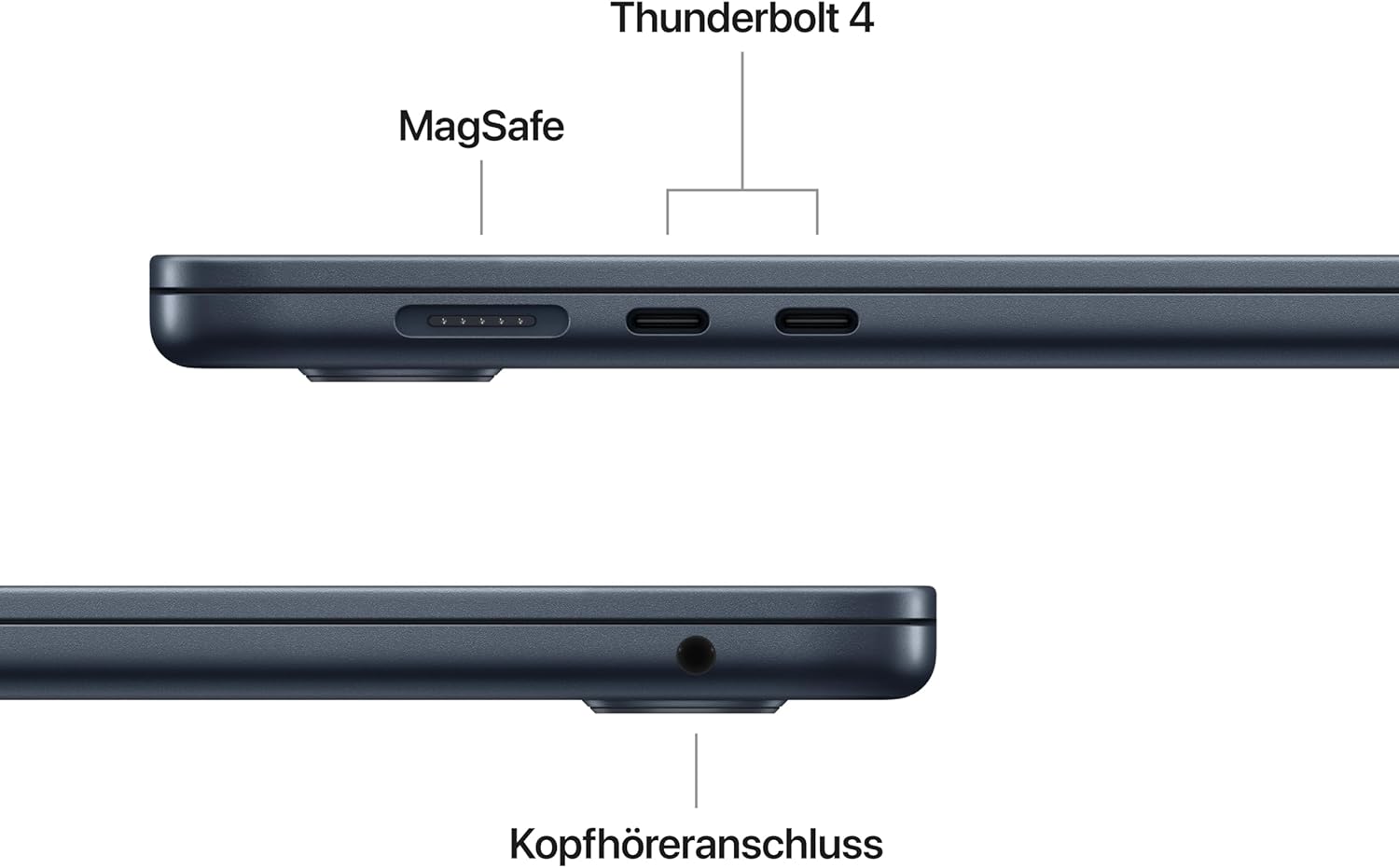 Apple MacBook Air (15 inch, Apple M4 Chip with 10-Core CPU and 10-Core GPU, 16GB Shared Memory, 256GB) - Midnight – Bild 5