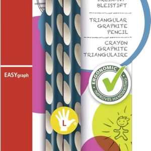 Ergonomic Graphite Pencil – STABILO EASYgraph – Left-Handed – Pack of 2 – Petrol – HB