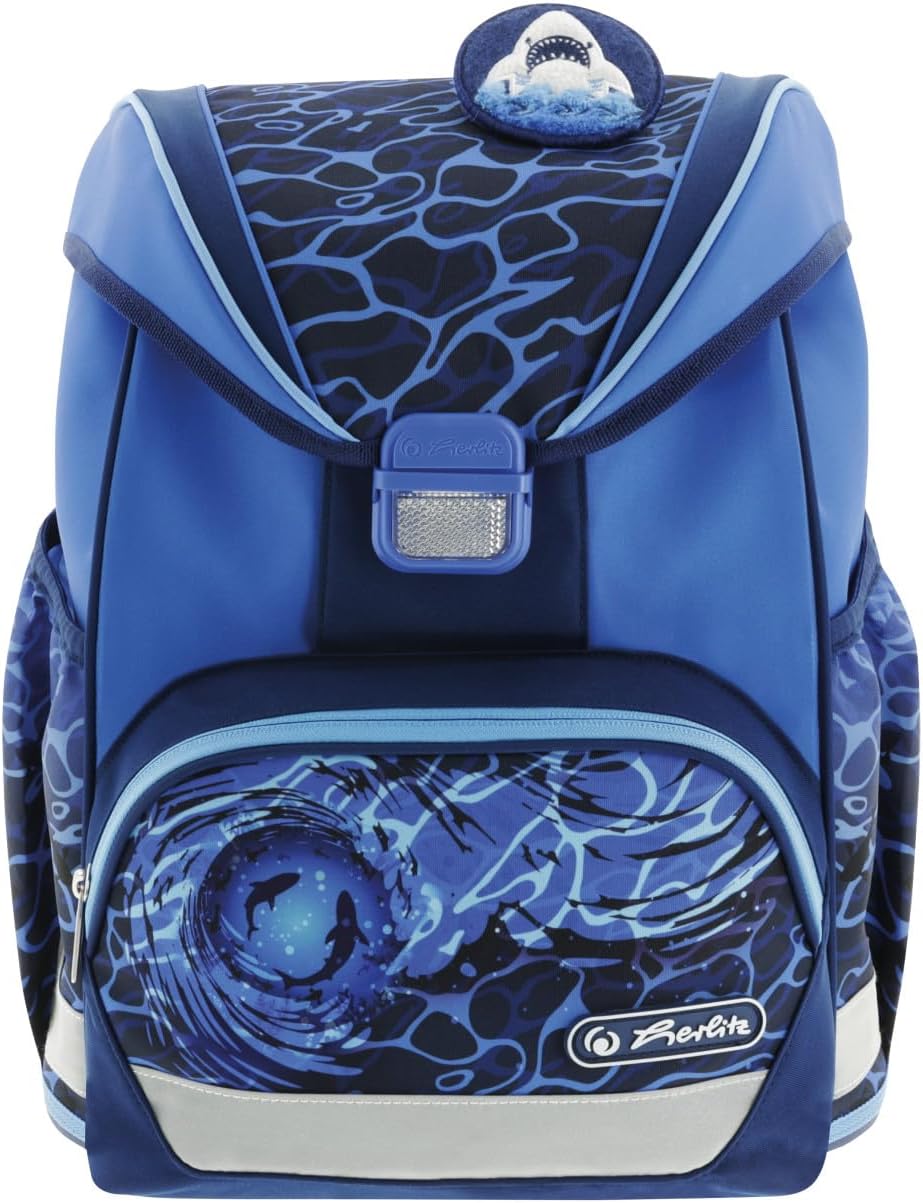 Herlitz Blue Shark School Bag Set of 6 Ergonomic Ultralight School Bag 1st Class Boys Girls Children 16 L – Bild 2