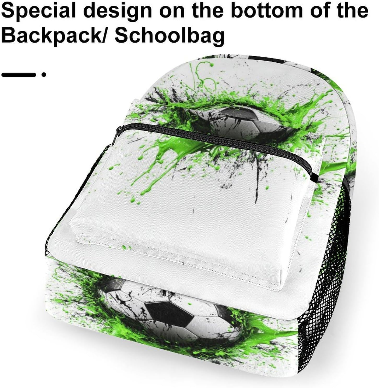 Easy to Clean Sports Children's Backpack Football Design Art - Stain Resistant Materials – Bild 6