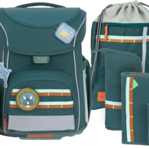 LÄSSIG 7-teiliges Schulranzen Set Kinder/School Set Slim Unique