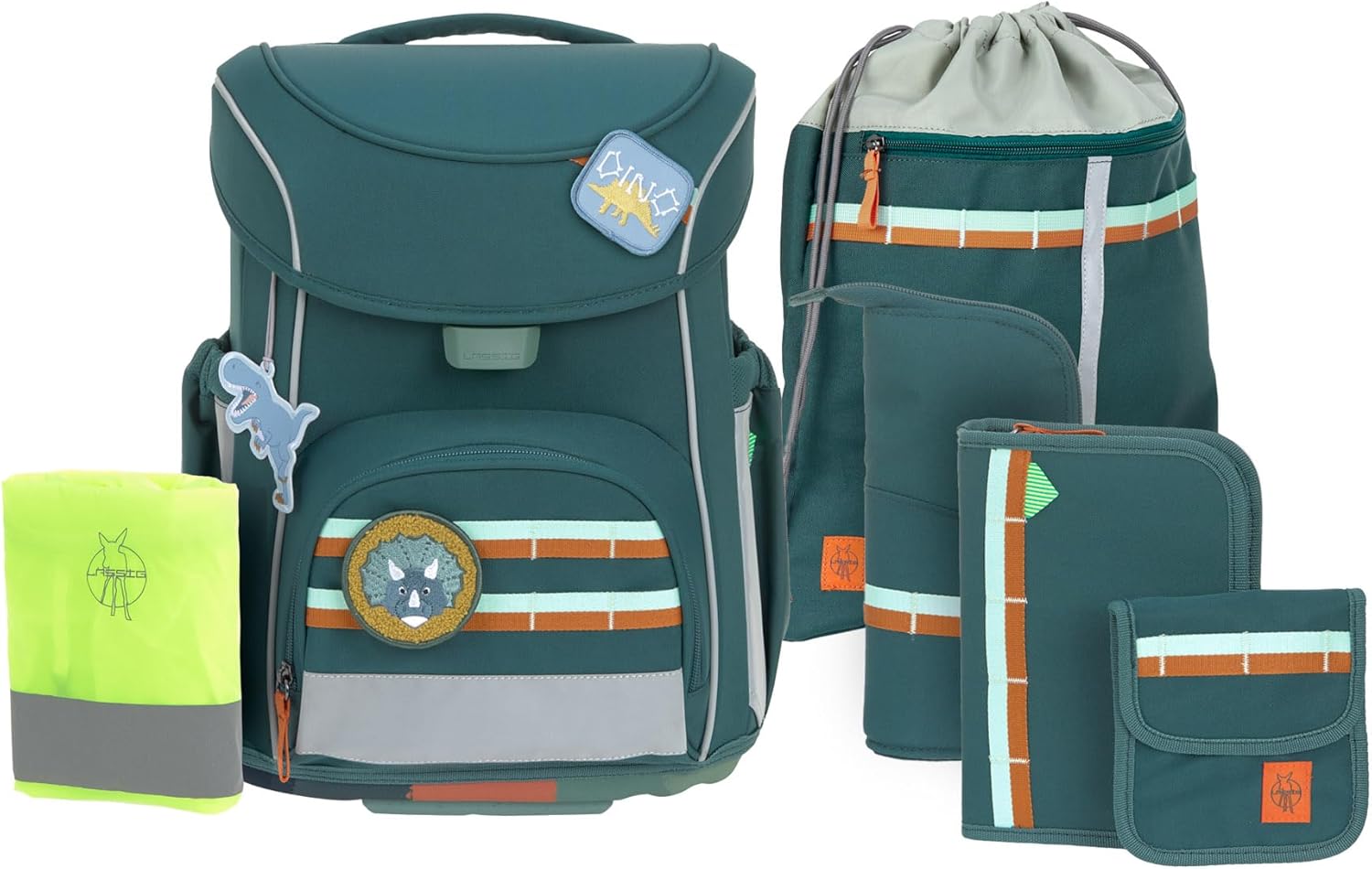 LÄSSIG 7-teiliges Schulranzen Set Kinder/School Set Slim Unique