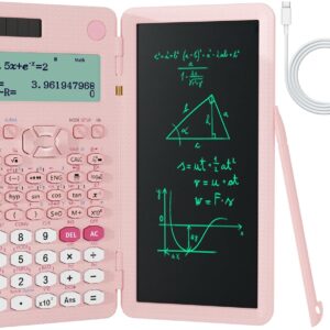 NEWYES 991ES MAX Rechargeable Scientific Calculator with Notepad - 417 Functions with Type-C Charging, Ideal for High School Students, Students & Engineers, Pink