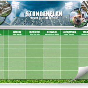 Timetable with Football Motif I Pad with 25 Sheets I DIN A4 I Write and Tear Off I Boys Teenagers Cool I Gift Idea I dv1143