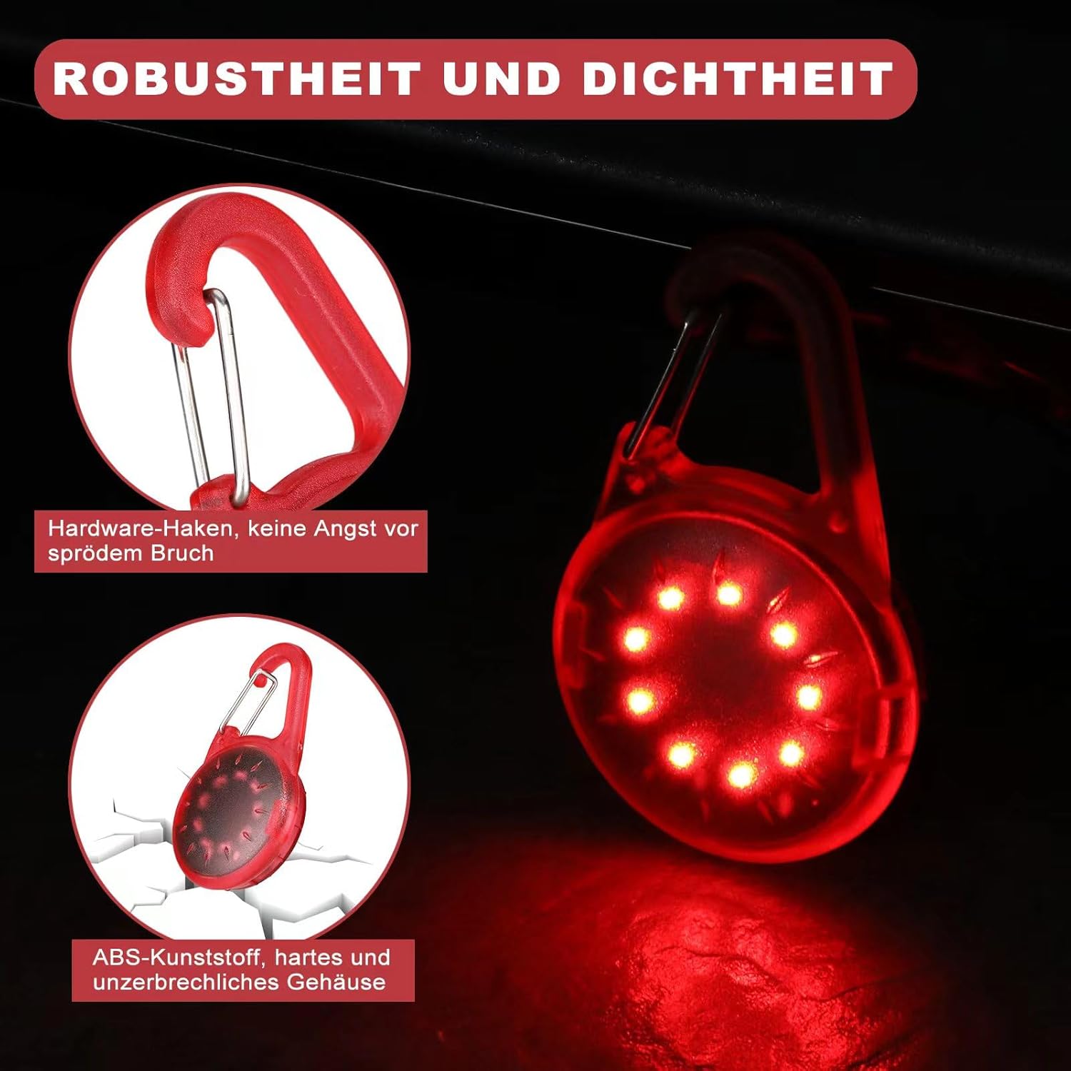 LED Flashing Light School Bag Safety Light USB Rechargeable Reflectors Light for School Bag Safety Light Pendant for Hiking Running Jogging Pet Backpack Clothes – Bild 5