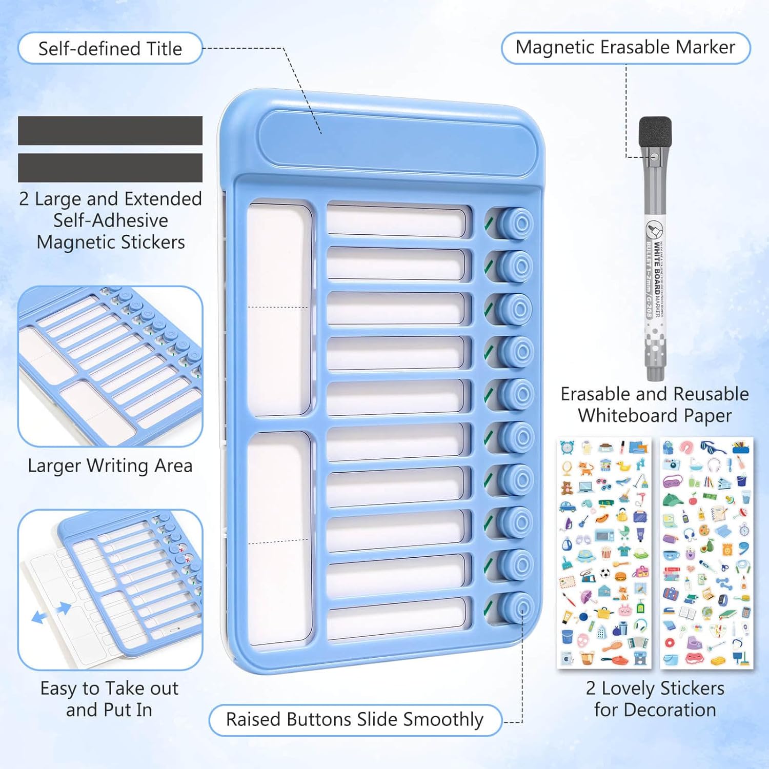 Audab Blank Task Chart Dry Erase Checklist Board for Efficient Task Management and Planning – Bild 4