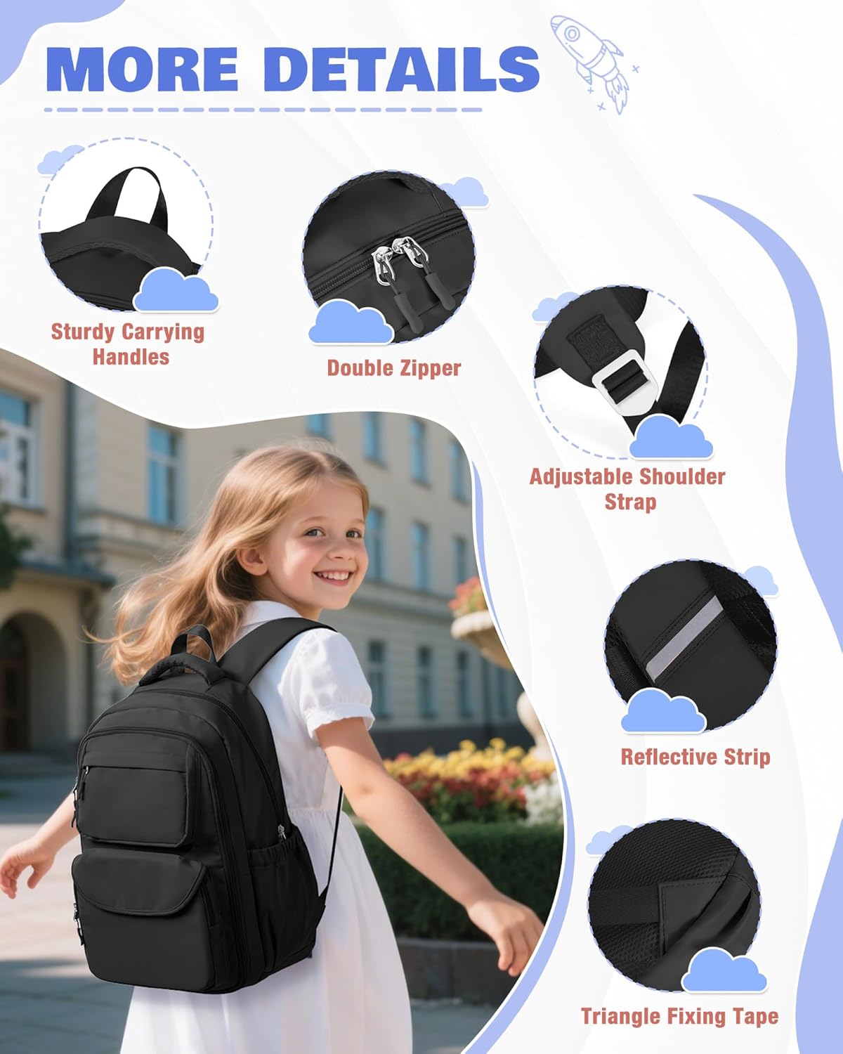 coofay School Backpack Teenager Backpack Girls School Bag Girls 5th Class School Bag Backpacks School Bag School Bags – Bild 4