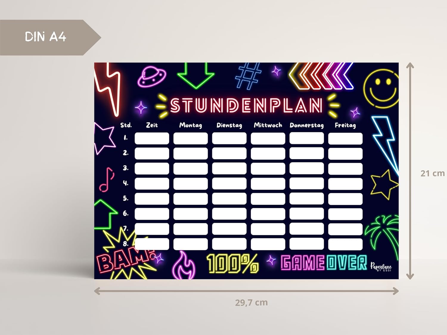 Neon Magnetic Wipe Clean Timetable (Neon, Magnetic Timetable with Pen) – Bild 3