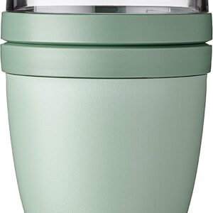 Mepal – Lunchpot Ellipse – Praktischer Joghurtbecher & Müslibecher – Unterteilung für Joghurt & Müsli – Geeignet für Gefrierschrank, Mikrowelle & Spülmaschine – 500 ml + 200 ml – Nordic Sage
