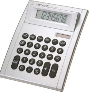 Genie 50DC Desktop Calculator with Angled 8-Digit Display Silver