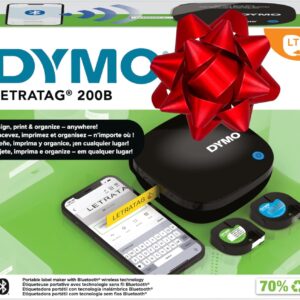 DYMO LetraTag 200B Label Maker with Bluetooth, Compact Label Printer, Connects to iOS and Android via Wireless Bluetooth Technology, Includes 3 x Label Tape