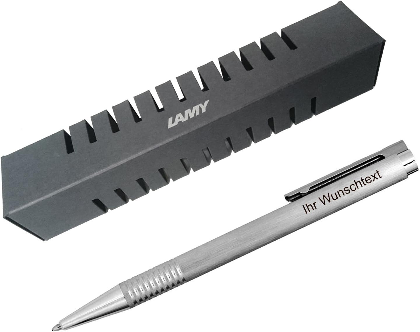Lamy Logo Ballpoint Pen Model 206 Including Laser Engraving Brushed Stainless Steel -