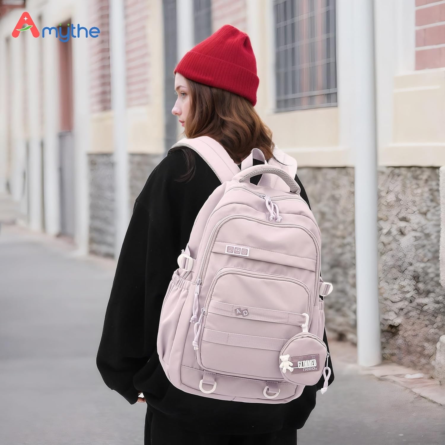 School Backpack Girls Teenagers Waterproof Daypack Lightweight School Bag Girls with Large Capacity Fashionable Backpack for School or Travel, purple, Rucksack Backpacks – Bild 2