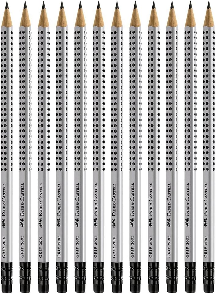 Faber-Castell Blacklead Pencil GRIP 2001 HB With Eraser Tip Pack Of 12