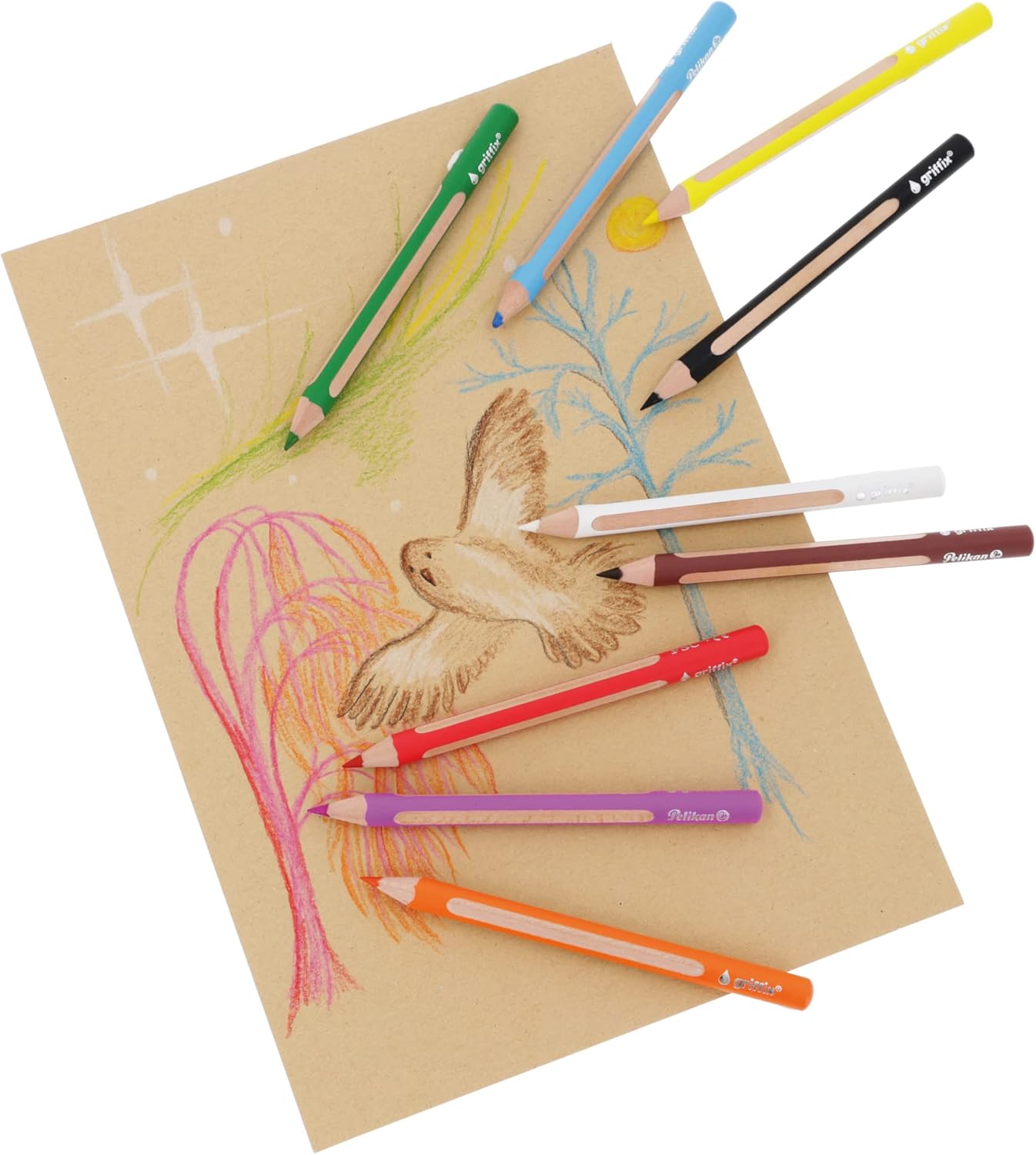 Pelikan Griffix Triangular Colouring Pencils, 4 cm Lead, Water-soluble, 9 Colouring Pencils – Bild 7