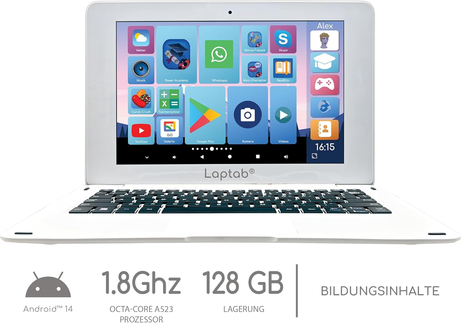 Lexibook, LAPTAB® 10, Laptop with Touch Screen, Designed for the Whole Family, Educational and Fun Content, Powered by Android™, Parental Control, Ultra Slim and Lightweight, LT10EN – Bild 2