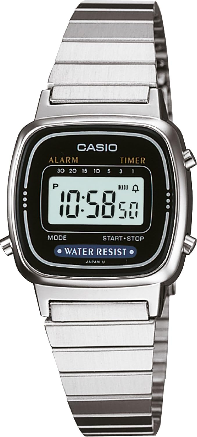 Casio Women's Digital Watch with Stainless Steel Bracelet LA670W