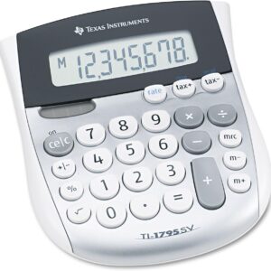 Texas Instruments TI-1795SV Desktop Calculator Silver Design Solar and Battery Operated