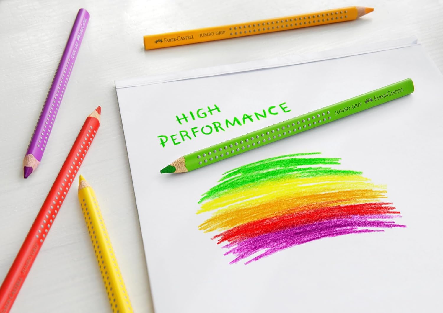 FABER-CASTELL 110912 Jumbo Grip Colouring Pencils, Set of 12, Triangular, Shatterproof, for Children and Adults – Bild 5