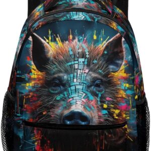 Comfort Carrier Animal School Backpack Artistic Dolphin - Ergonomically Shaped Shoulder Straps