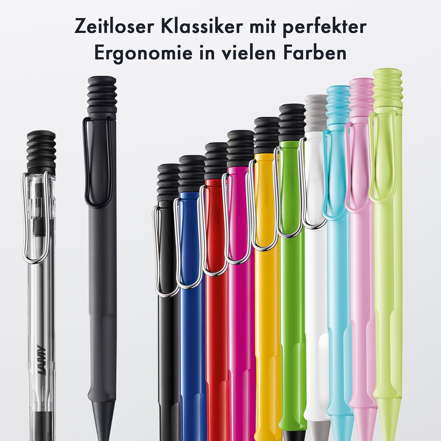 Lamy Safari Lightrose Ballpoint Pen - Timeless Classic Ballpoint Pen with Ergonomic Grip and Robust ASA Plastic - Includes Large Refill M 16 in Line Width M in Black – Bild 7