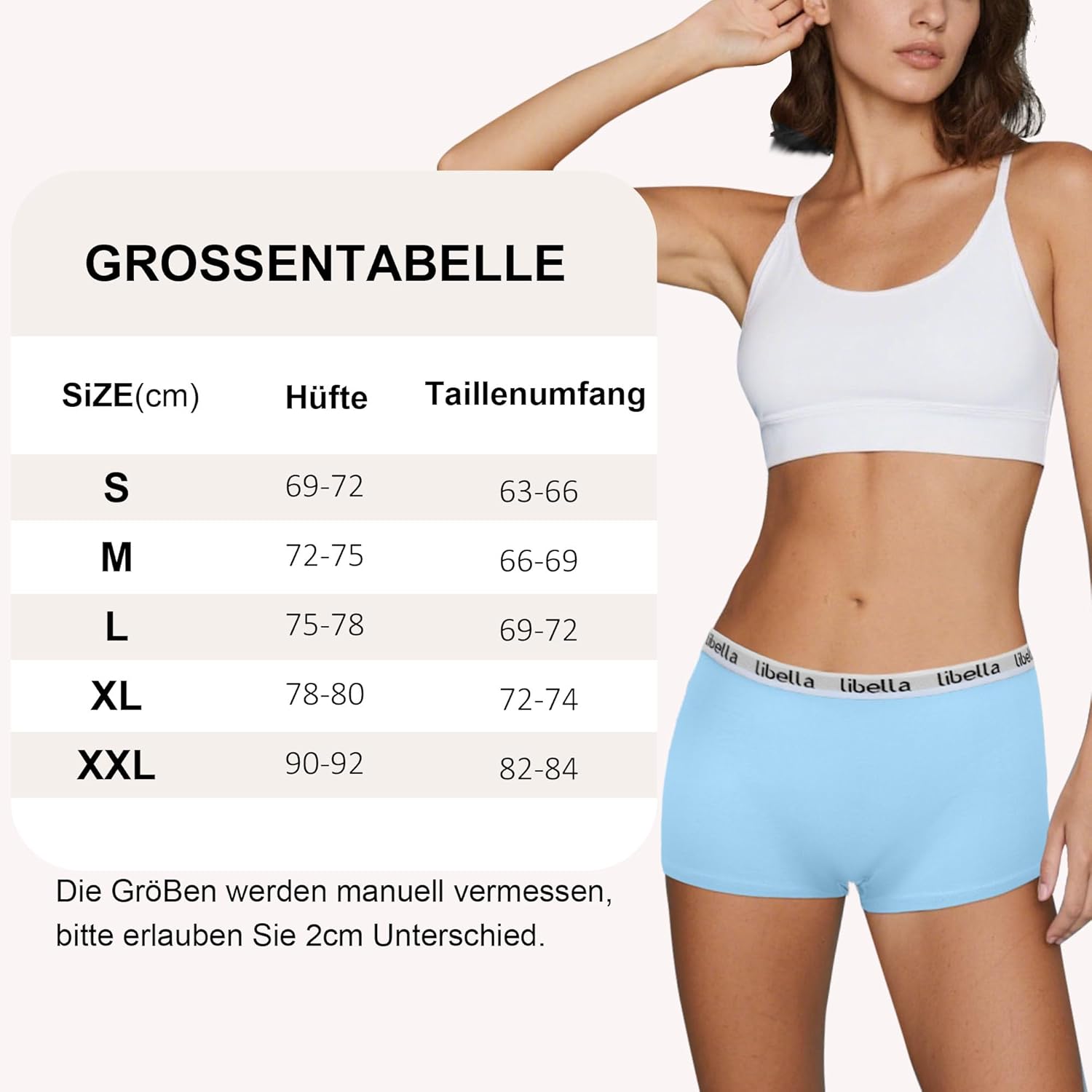 Uizuooy Boxer Shorts Women's Cotton Briefs Women's Breathable Panties Soft Women Underwear Stretch Hipster Comfortable Underwear Multipack Pack of 6 – Bild 7