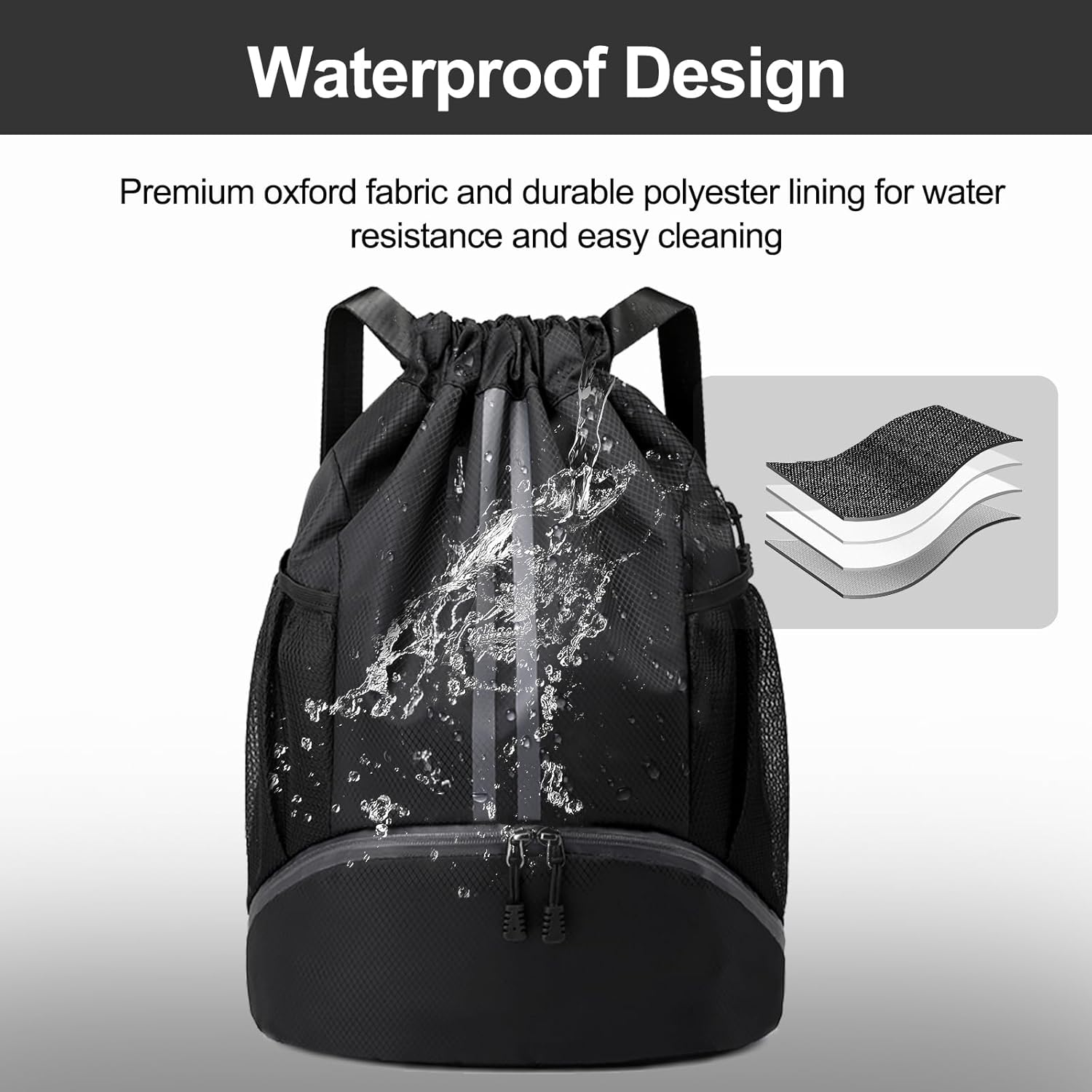 Hoedia Hoe-Sports Unisex Drawstring Backpack – Bild 6