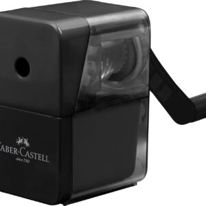 Faber-Castell 180984 Sharpener with Crank, Black, Sharpener with High-Quality Sharpener Blade