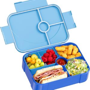 Children's Lunch Box with Compartments Leak-Proof Lunch Box Children for Girls & Boys Lunch Box Children for Nursery & School (Blue)