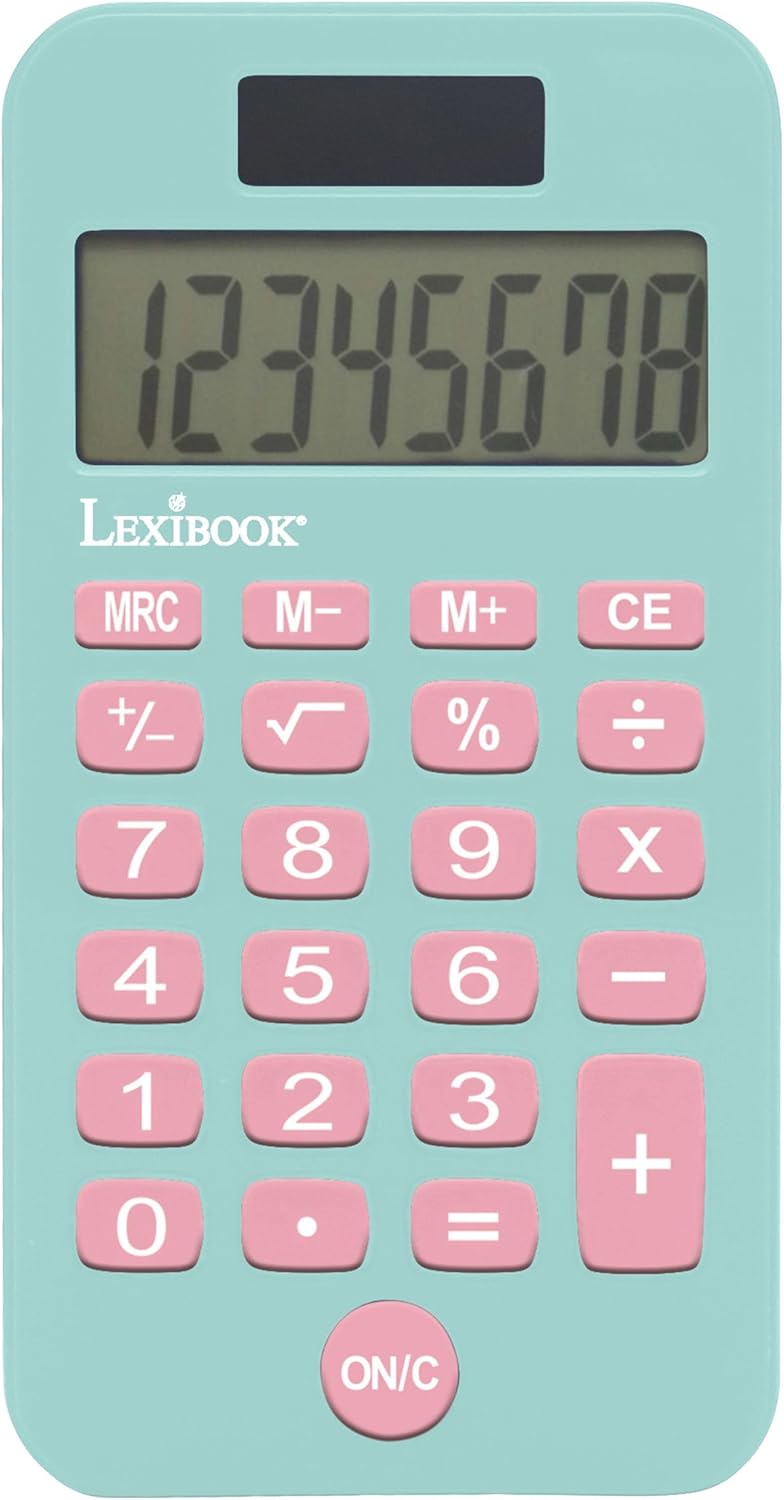 Lexibook, Unicorn Calculator with Protective Cover, Classic and Advanced Functions, Battery and Solar Power, Blue and Pink, C45UNI – Bild 2