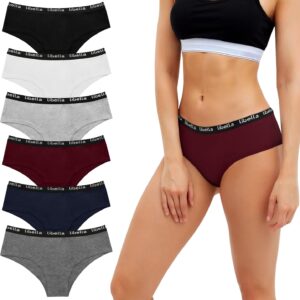 Uizuooy Women’s Cotton Briefs Multipack Hipster Underwear Breathable Panties Cotton Soft Comfortable Women’s Underwear Pack of 6