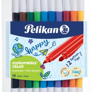 Pelikan 973172 Colorella Duo Fibre Tip Pens, 1 Set, 10 Colours