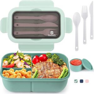 Sinnsally Lunch Box with Dividers Set, 1250 ml Lunch Box with Compartments Adults, Lunch Box, Breakfast Box, Lunch Box with Cutlery, Lunch Box, Lunch Box, Lunch Box, Lunch Box