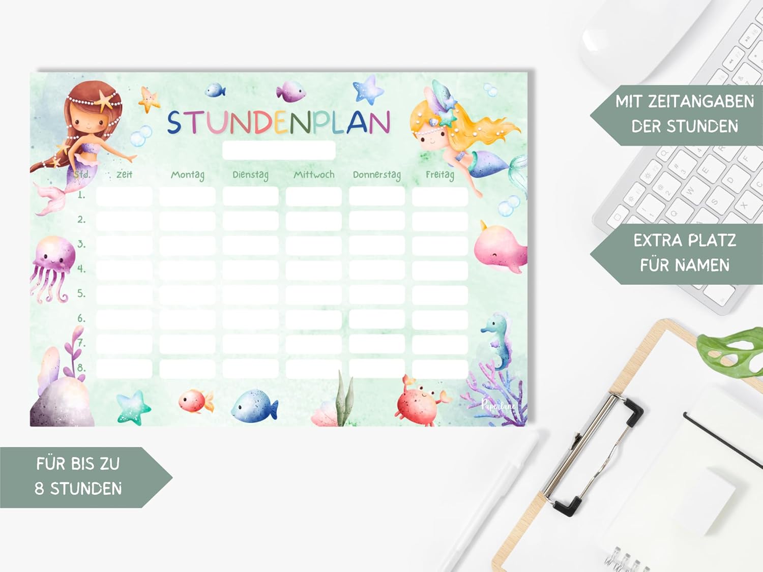 Mermaid Magnetic Wipe Clean Timetable (Magnetic Timetable with Pen) – Bild 6