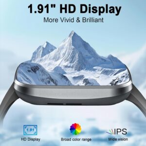 Smartwatch Women Men 1.91 Inch HD Smart Watch with Bluetooth Calls, Fitness Tracker Pedometer with 110+ Sports Modes, Sleep Monitor SpO2 Heart Rate, IP68 Waterproof Fitness Watch for Android iOS