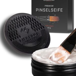 Premium Brush Soap 40 g + High-Quality Brush Cleaning Mat – Vegan Brush Cleaner Acrylic Paint, Watercolour Paint and Much More (40 g)