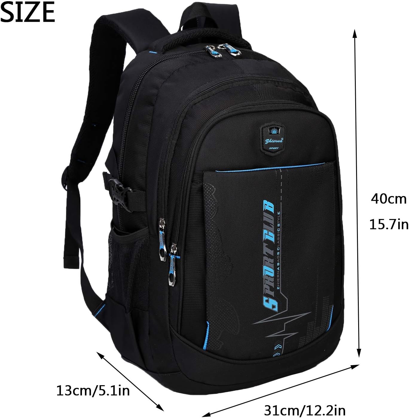 Backpack School Backpack Boys Teenager School Bag School Bag Laptop Bag Multifunctional Daypack Water-Repellent Bookbag Backpack Children's Backpack for School Travel, black blue, L, Rucksack – Bild 3