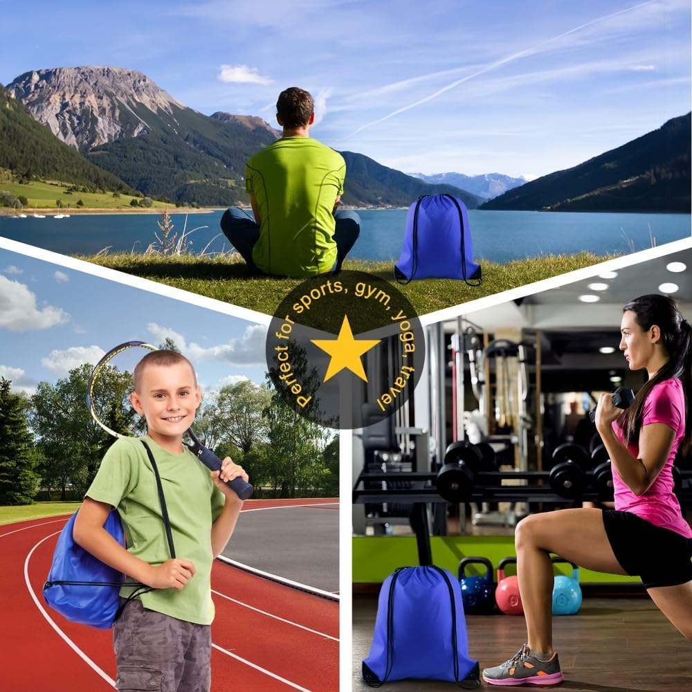 KAHEIGN 15 Pieces Gym Bag Drawstring Backpack Bag, 14 Colours Sack Pack Cinch Gym Bag with Drawstring Sports String Backpack Sports Bags for Fitness or Travel (39 x 34 cm) – Bild 7