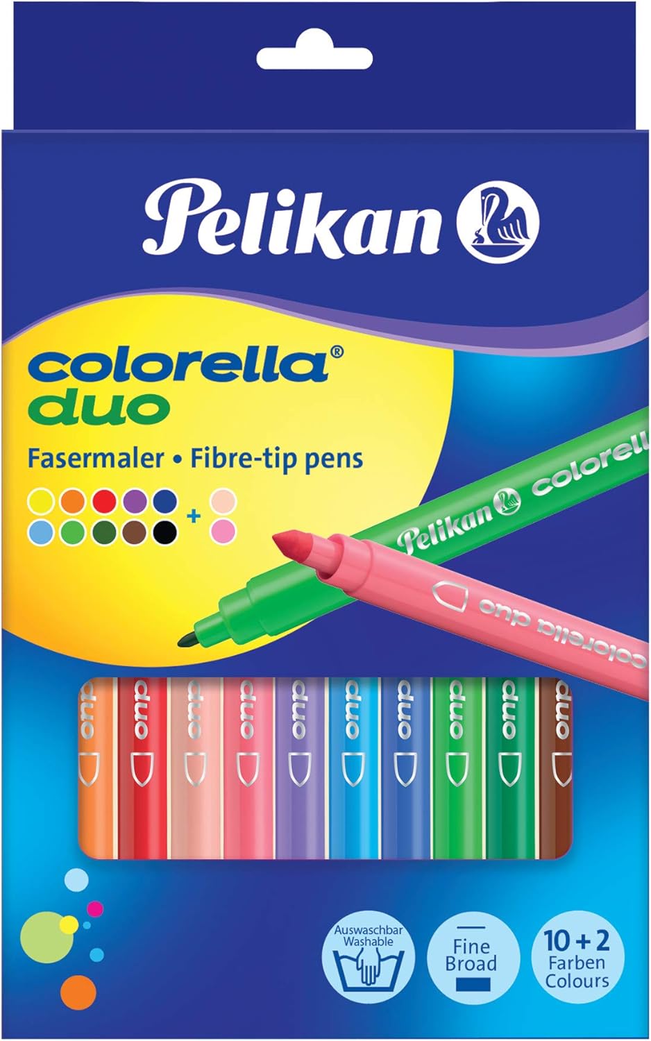 Pelikan 813846 Colorella Duo C407 Fibre-Tip Pen, 12 Pens in Folding Box – Bild 4